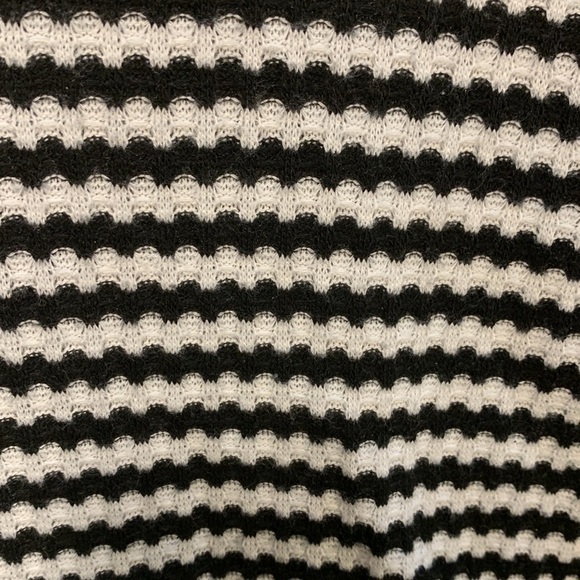Torrid Waffle Black WhiteKnit Long Sleeve Stripped Shirt 2 - Picture 3 of 8